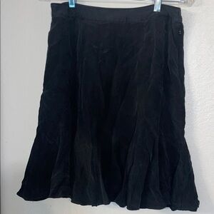 Ann Taylor Black A-Line Lined Silk Skirt